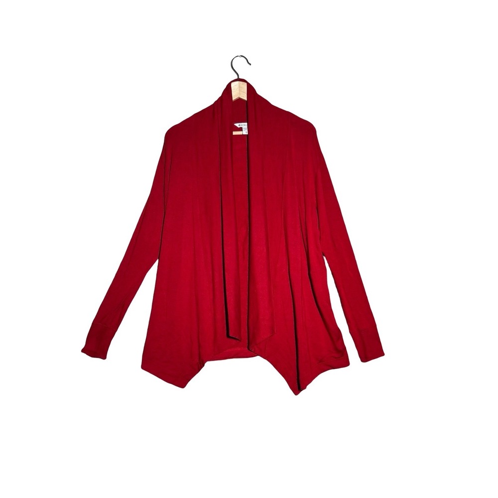 Athleta Pranayama Wrap Cardigan Red Open Front Long Sleeve XS